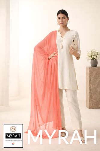 Image of MYRAH Chiffon Solid Casual Daily Use Dupatta For Women's & Girls Length - 2.50 Meter