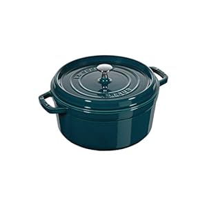 STAUB 1003317 Cast Iron Roaster/Cocotte, Round, 28 cm, 6.7 L, La Mer