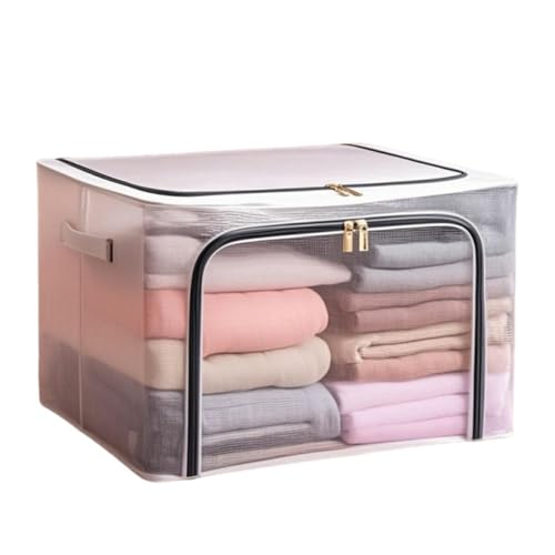 Caixa Organizadora Dobrável 66L em PVC Transparente com Zíper Dup...
