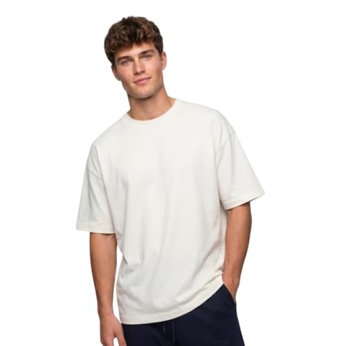 Image of Nobero 100% Cotton Oversized T Shirts for Men Stylish | Oversized Fit | Solid T Shirts for Men 180 GSM Combed Cotton | Round Neck Half Sleeve