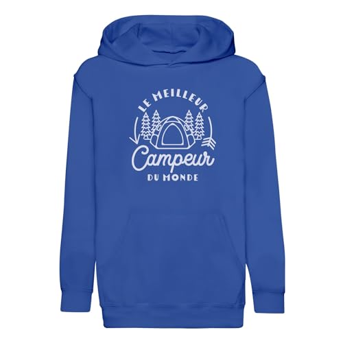 Sweat à capuche enfant le meilleur campeur du monde pour vacances