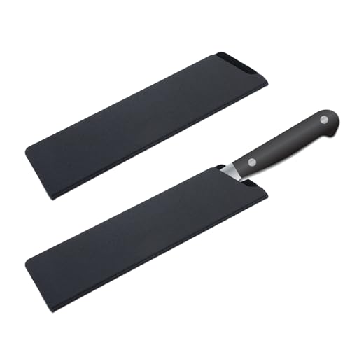 TIESOME Lot de 2 protège-couteaux, 22 x 5,5 cm, étui de protection en ABS avec doublure en feutre, sac à couteaux pour couteau de chef, noir