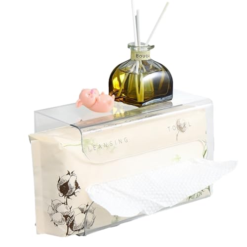 de pañuelos montada en la pared, transparente para pañuelos, soporte para cajas de pañuelos montadas en la pared, paredes transparentes sin clavos, cajas de naftalina de pared y toallas de