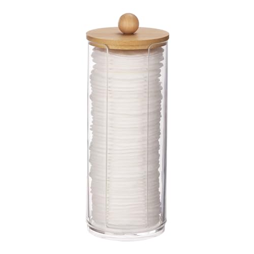 Tecbeauty Cotton Pads Holder Makeup Removers Bathroom Organizer Storage Cotton Rounds Clear