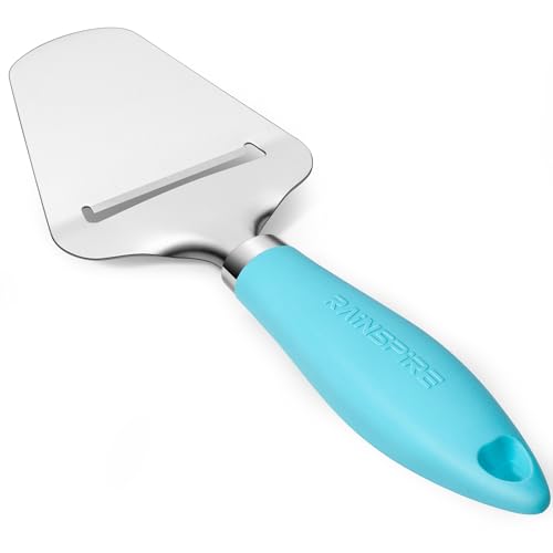 Image of Rainspire Upgraded Non-Stick Cheese Slicers for Block Cheese Multi-Functional Cheese Cutter for Mozzarella, Cheddar, Gruyere Charcuterie Accessories Dishwasher Safe Kitchen Tools, Blue