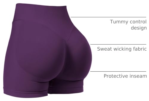 Image of VOYJOY Women Workout Impact Shorts 2.5 inch / 3.6 inch / 4.5 inch / 6 inch Scrunch Butt Booty | Tummy Control, High Waisted, Bike Short, Gentle Compression, for Women