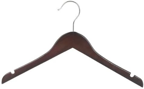 Only Hangers Junior Wood Top Hangers Walnut Finish Box of 25