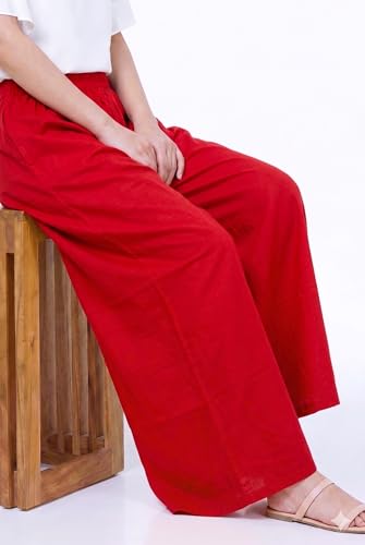 Image of Women Plazzo | Rayon Wide Leg for Women | Elastic Waist Flared Palazo Trousers | Comfortable Casual & Ethnic Wear Palazzo Pants