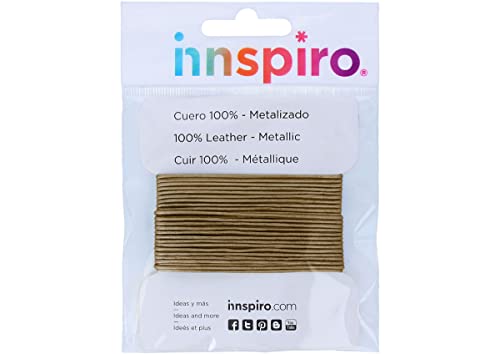 INNSPIRO Cordón Cuero metálico Dorado 1,0mm. 5m.