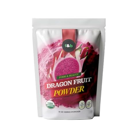 Organic Pink Pitaya Powder Dragon fruit for Baking & Drink (8oz) - f&b superfoods - organic dragon fruit powder, dried dragon fruit, Non-GMO, dragon fruit syrup, dragon fruit juice, food colorant. Cover