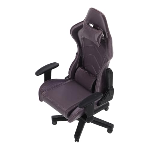 WESIEVYA Scale Miniature Gaming Chair Dollhouse Computer Chair Decor Furniture Model for Collectors and Gamers Portable Detailed Micro Scene Accessory