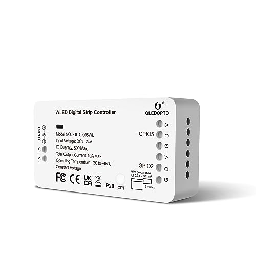 Image of Gledopto WLED Digital Light Strip Controller WiFi DC5-24V WS2812B 2811 SK6812 RGB RGBW Led Strip Light No Hub (WLED Digital Strip Controller)
