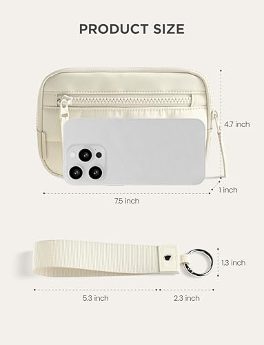 Image of Uselike Womens Wallet Card Holder Purse with Zipper Quilted Phone Wallet RFID Blocking Small Wristlet Wallets for Everyday, Travel (Off White)