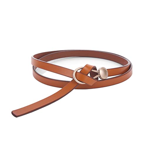 Women Skinny Leather Tie a Knot Thin Waist Belt for Dresses Adjustable Belts