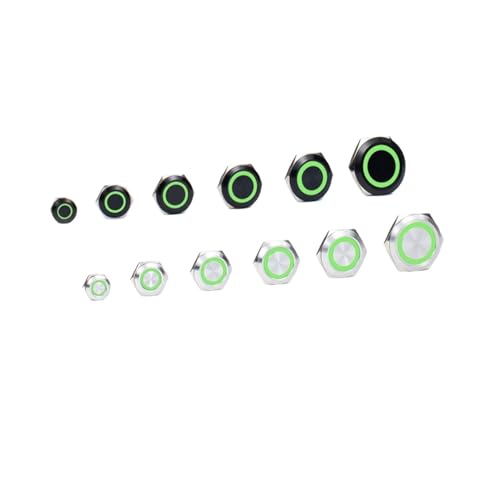 Micro interruptor de carrera 12mm 1NO y botón metálico negro autorreajuste 1