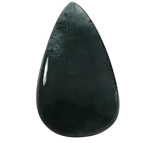 Agate mousse forestière en poire de 39,45 carats, cadeau idéal pour passionné de gemmes