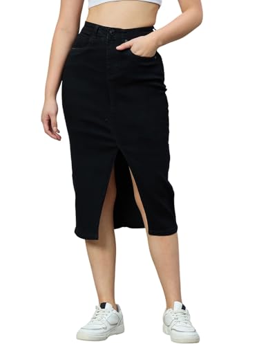 Jupe trapèze noire Style Quotient pour femme en coupe évasée élégante