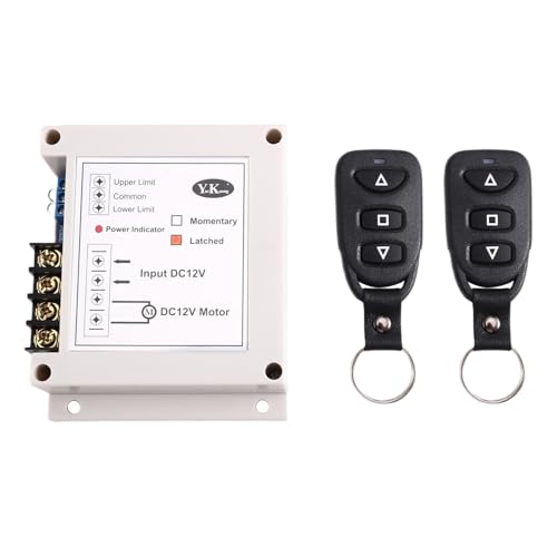 FOIJPPINP Controlador de Motor Inalámbrico DC12V 40A 400W, Control Remoto para Puertas de Garaje, Cortinas, Persianas Enrollables y Más.