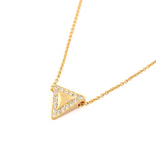 Collier chaîne de clavicule or mat femme pendentif triangle mode - 4