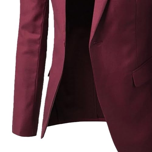 Mens Slim Fit One Button Suit Jacket Solid Color Business Stylish Blazers Casual Formal Travel Sport Coat3