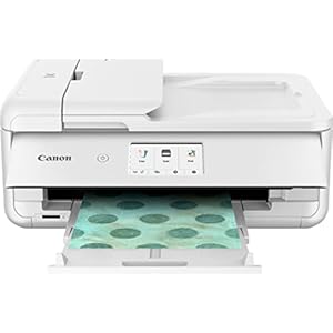 Canon PIXMA TS9521C All-in-One Wireless Crafting Photo Inkjet Printer, White – Print Scan Copy – 4.3″ Touchscreen, 15 ipm, 4800 x 1200 dpi, Auto 2-Sided Printing, Bluetooth, SD Card Slot