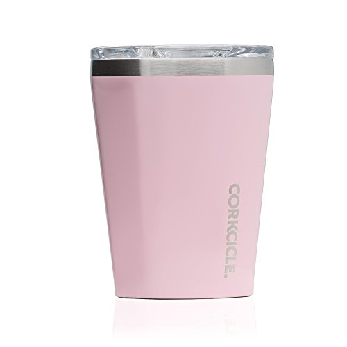 Corkcicle Tumbler - Triple Insulated Stainless Steel Travel Mug with Shatterproof Lid - Spill Proof, Reusable, BPA-Free, Dishwasher Safe - Gloss Rose Quartz, 355ml/12oz