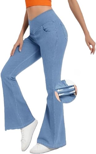 Image of ADBUCKS Women's High-Rise Cotton Light Weight Denim Parallel Loose Fit Jegging
