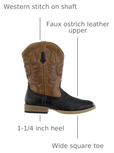 Image of ROPER Mens Bumps Ostrich Square Toe Casual Boots Mid Calf - Brown, White
