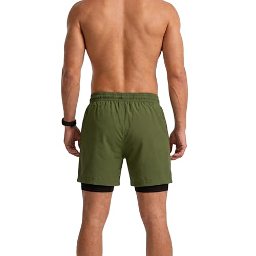 Image of BOLDSHARK Men's 2 in 1 Active Dual Shorts with Inner Tights Layer | Double Layer Short for Running, Gym & Sports