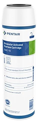 Image of Pentair Pentek GAC-10 Carbon Water Filter Cartridge, 10 inch Granular Activated Carbon for Chlorine Taste and Odor Reduction, 2.88 inch x 9.75 inch Drinking Water
