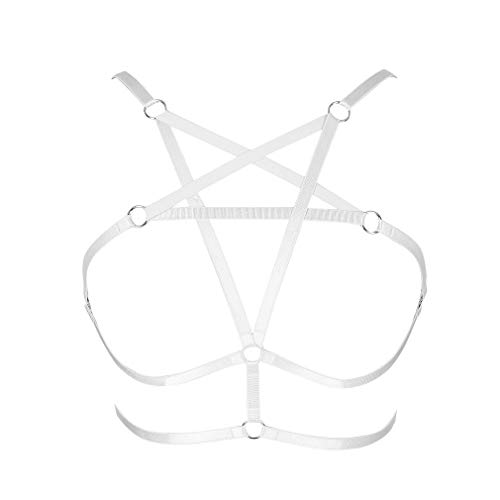 CAGBRRO Women Body Harness Bra Adjustable Cupless Lingerie Cage Bra Strappy Hollow Out Body Cross Bra (5)