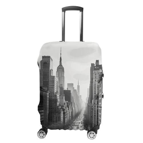 Black And White New York Luggage Cover Elastic Suitcase Protector Case Anti-Scratch Washable Baggage Covers Protector For Traveling, Aircraft Consignment XL