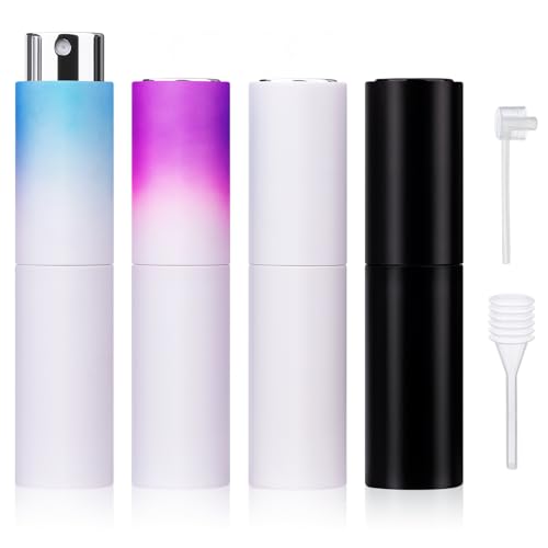 Leikedun 4 Stück 8ml Parfümzerstäuber Nachfüllbar Leer Reise Parfüm Zerstäuber, Mini Portable Sprühflasche Taschenzerstäuber für Handtasche, Reisen, Ferien, Flugreisen (4pcs 8ml)