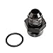 AC PERFORMANCE Aluminum -8 AN Flare to -10 AN ORB O-ring Boss Port Male Fuel Pump Rail Adapter High Flow Radius, Black