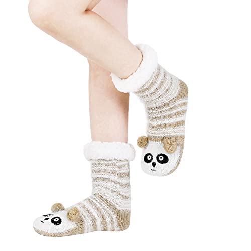 Image of Chassic Sherpa Lined Slipper Socks for Women, Non-Slip Cozy Winter House Socks, Soft Fuzzy Socks, Gifts for Women & Ladies Stocking Stuffers