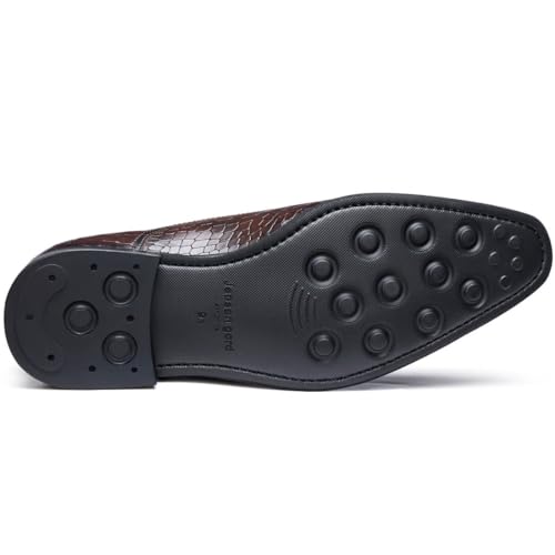 Image of Men's Dress Shoes Genuine Leather Oxfords Luxury Formal Business Suit Shoes with Blake Rapid Stitch