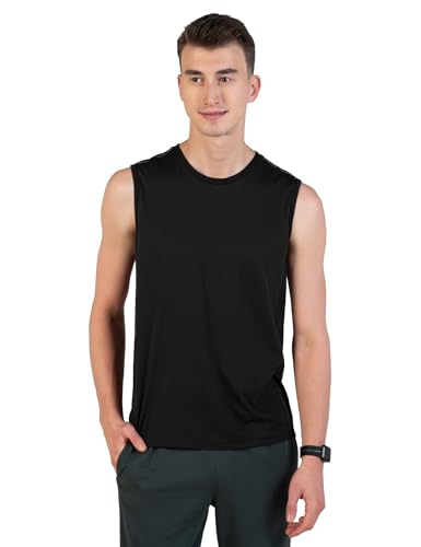 Image of DAMENSCH Men's Cotton Blend Regular Fit Breeeze Gym Vests Workout, Ultra-Lightweight Gym Sando, Anti-Fade Cotton Blend Tank Top, Quick-Dry Sleeveless Vest