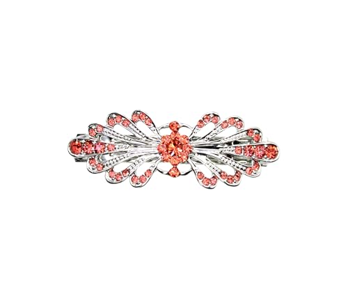 Faship Coral Small Mini Floral Hair Barrette Clip