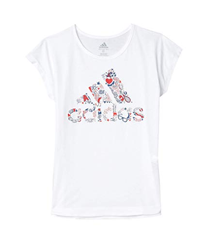 T-shirt adidas ado fille blanc et rouge vêtement sport manches courtes taille 14 ans