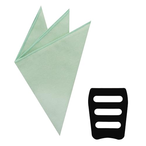 Image of Luckyvestir Pocket Squares for Men, 9 inch Cotton Linen Sage Handkerchiefs Men Women with Pocket Square Holder for Suits Business