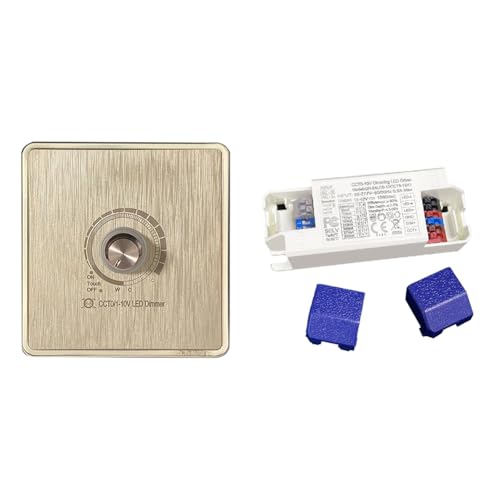 Giwnhvx Transformador 0 – 10 V regulable para LED 300 mA Driver para iluminación, fuente de alimentación 12 W para focos de tubo con interruptor regulador de color