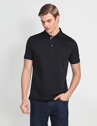 Image of Arrow Men's Cotton Solid Regular Fit Polo Shirts