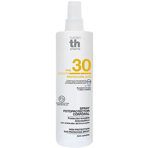 Thader Th Pharma Fotoprotector Corporal en Spray Líquido Anticelulítico, F.P.S 30, 200 ml