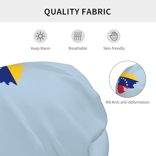 Flag map of Venezuela Children Hip Hop Knitted Hat Kids Elastic Leisure Knit Cap Warm Sleep Beanies Black3