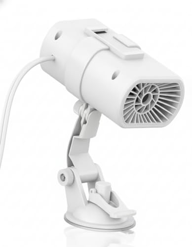 Calentador portátil de coche para vehículo, calentador de coche portátil de 12 V (blanco)