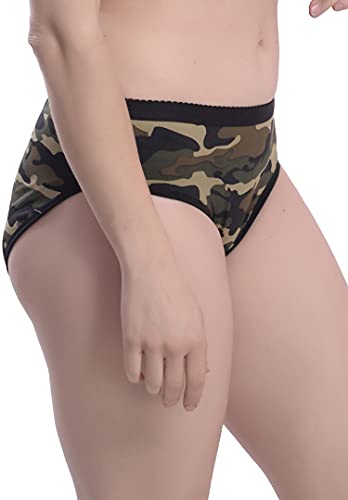 Image of StyFun Women Cotton Lycra Hipster Panties for Women Daily Use, Back and Front Coverage, Army Printed, Brief, Combo Pack, Multicolor