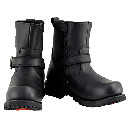 Milwaukee Leather MBM9040W-BLK-9W Men'S Black Leather Wide Width 6-Inch Classic Engineer Motorcycle Boots W/Side Zipper Mbm9040W thumb #1