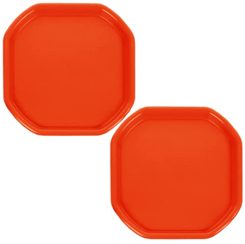 𝐒𝐞𝐭 𝐎𝐟 𝟐 – Small 70cm x 70cm Tuff Spot Trays for Messy Play, Sand and Water Activities, Cement Mixing, Plaster Work, Gardening, Outdoor Games, and Creative DIY Projects (Orange)
