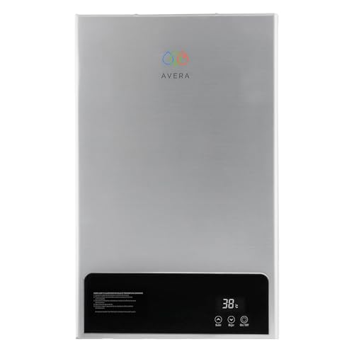 AVERA Calentador de Agua Instantaneo Modulante GAS LP, Boiler de paso, Capacidad 10 Litros/Minuto, 2 Servicios, Panel Digital, Pantalla LED, 80% Ahorro de Gas LP, Seguridad y Facil Instalación | CM10