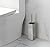 BGL Square Toilet Brush with Holder,Stainless Steel Rubber Painted Toilet Bowl Brush and Holder for Bathroom,2 Cleaner Brush Heads,Brushed Nickel